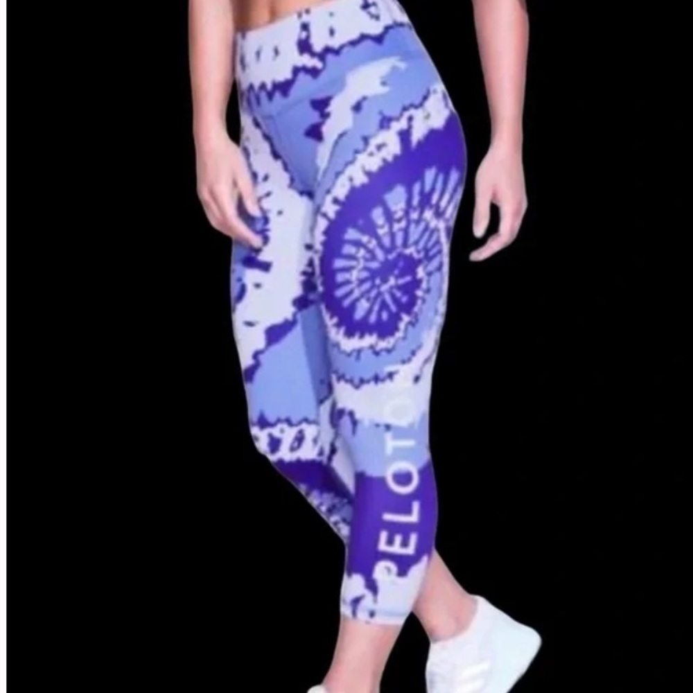 Peloton KALI Miami Fitwear Tie Dye Cropped Tight Leggings Pants Size Small